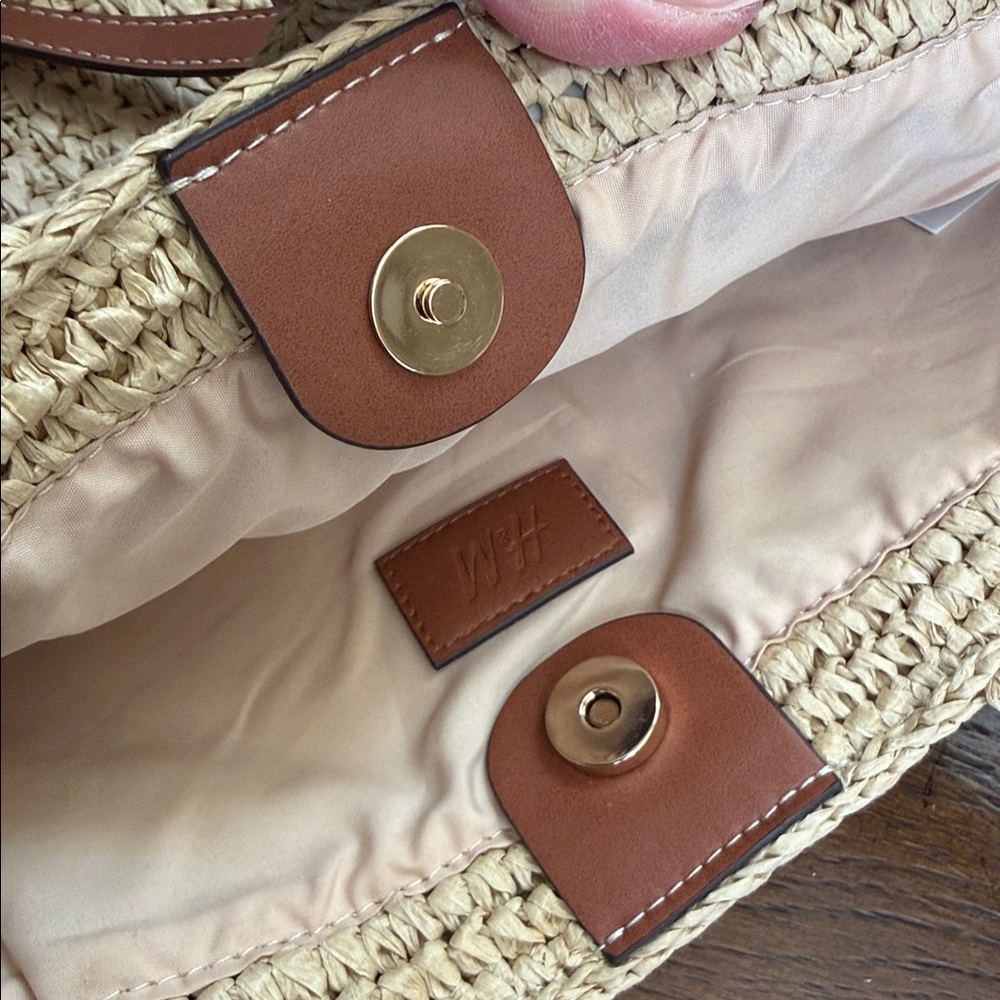 NWOT—H &M Straw Woven Tote w/removeable & adjustable crossbody strap/handle bag. - Picture 16 of 16